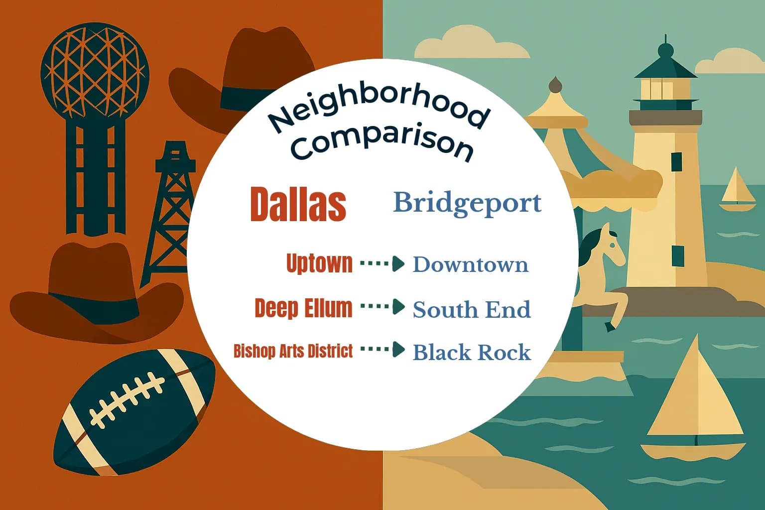 Dallas vs Bridgeport Neighborhood Comparison