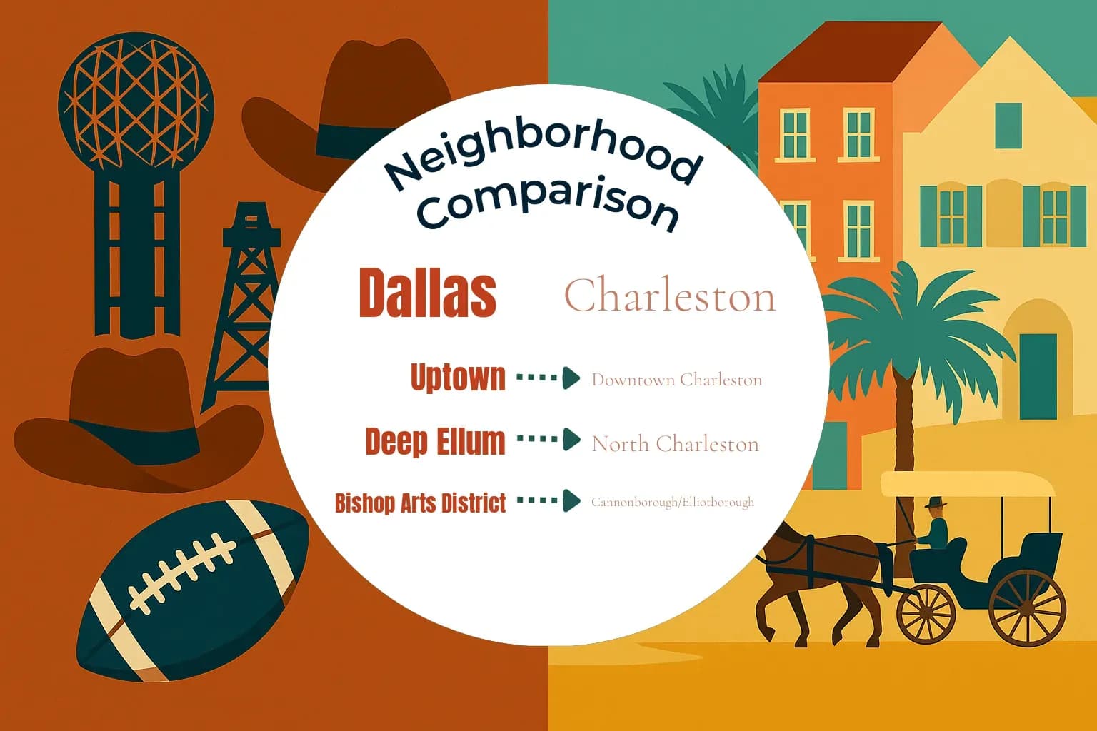 Dallas vs Charleston Neighborhood Comparison