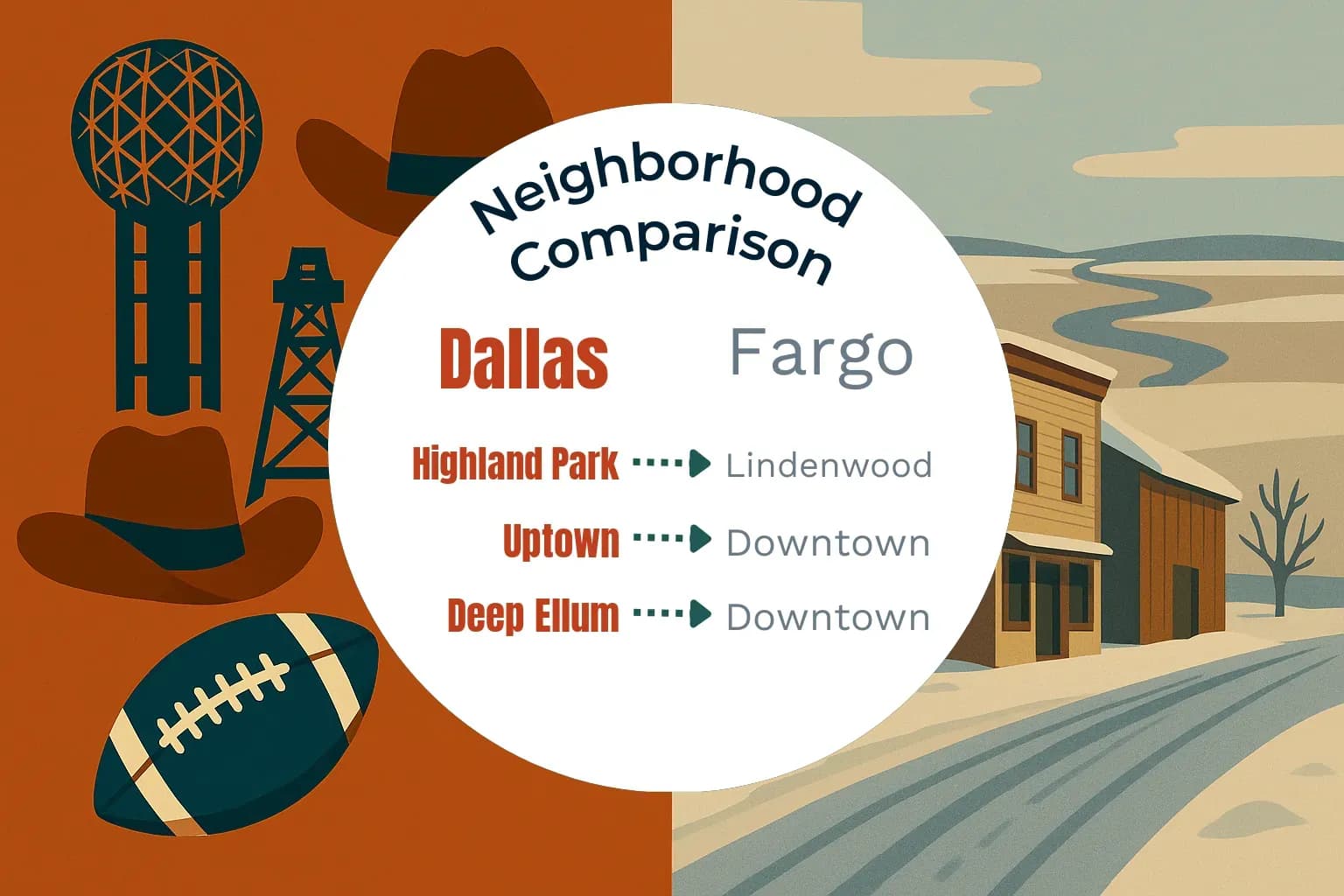 Dallas vs Fargo Neighborhood Comparison