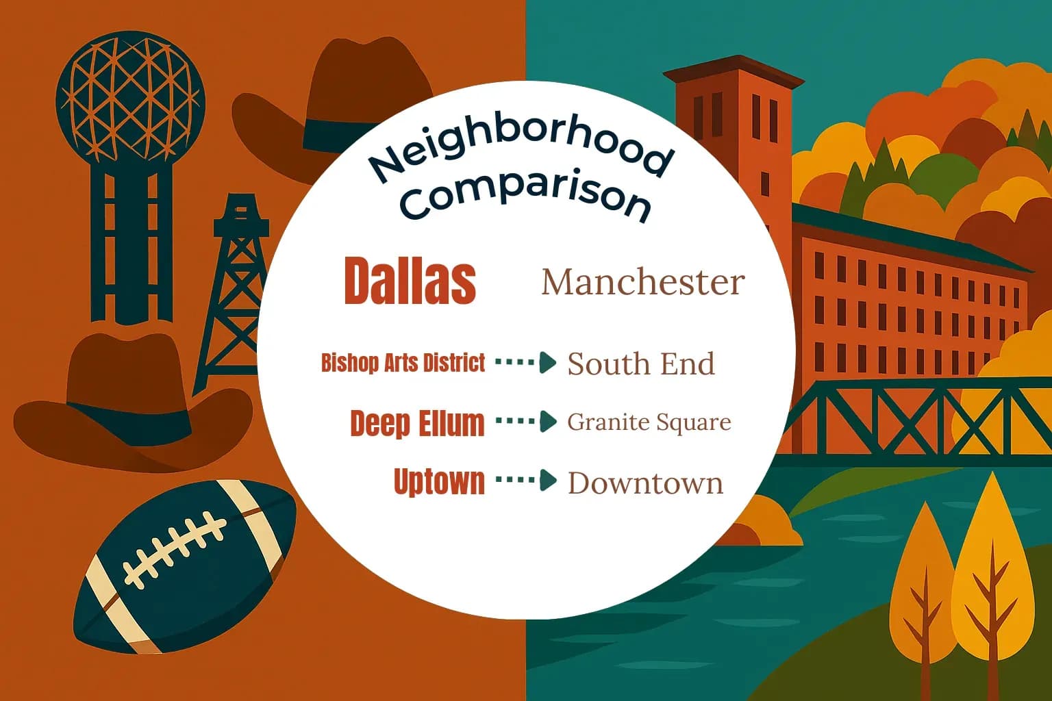 Dallas vs Manchester Neighborhood Comparison