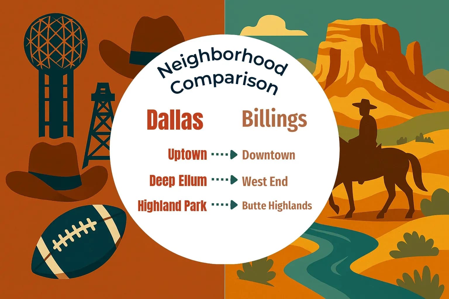 Dallas vs Billings Neighborhood Comparison