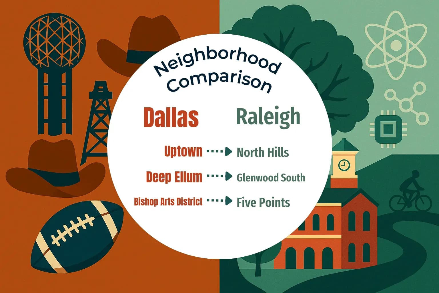 Dallas vs Raleigh Neighborhood Comparison