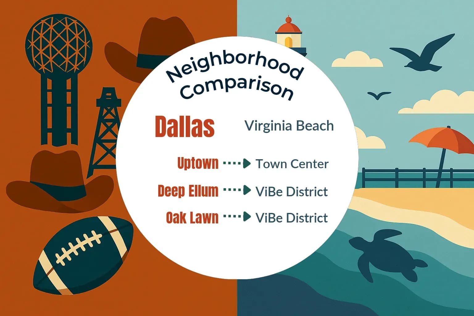 Dallas vs Virginia Beach Neighborhood Comparison