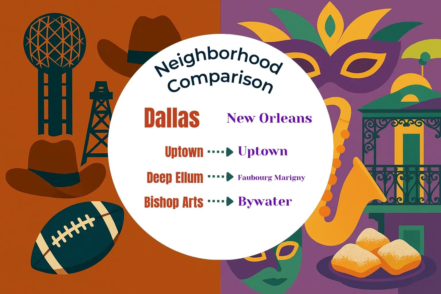 Dallas vs New Orleans Neighborhood Comparison