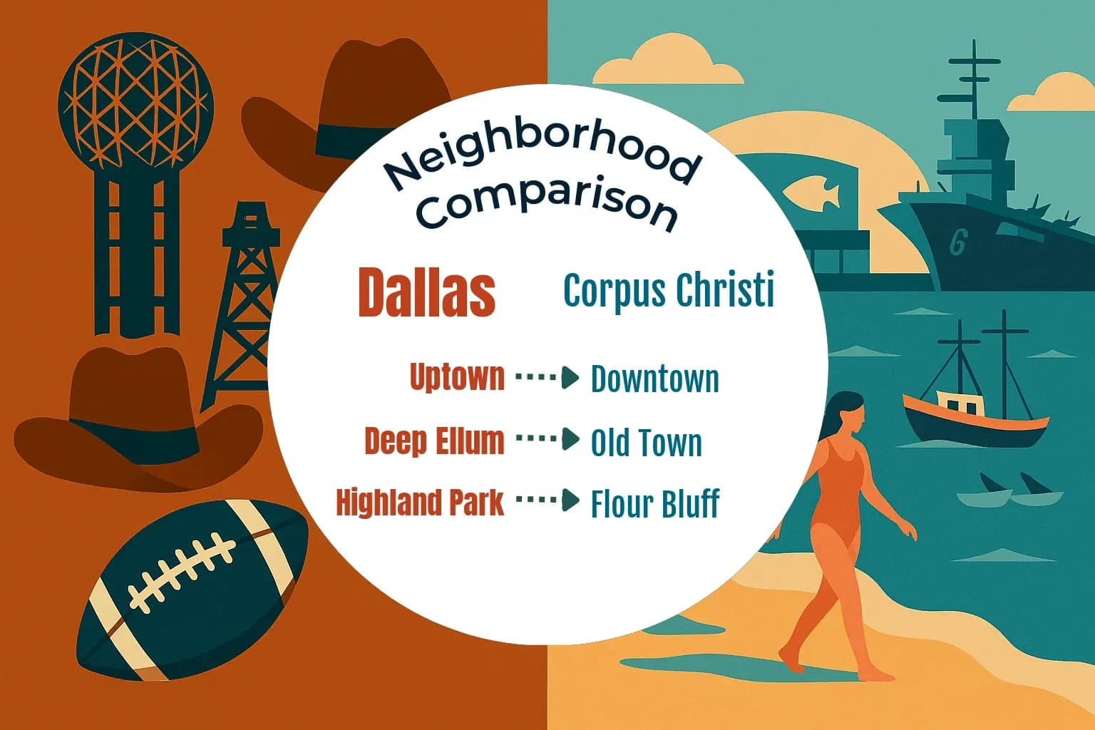 Dallas vs Corpus Christi Neighborhood Comparison