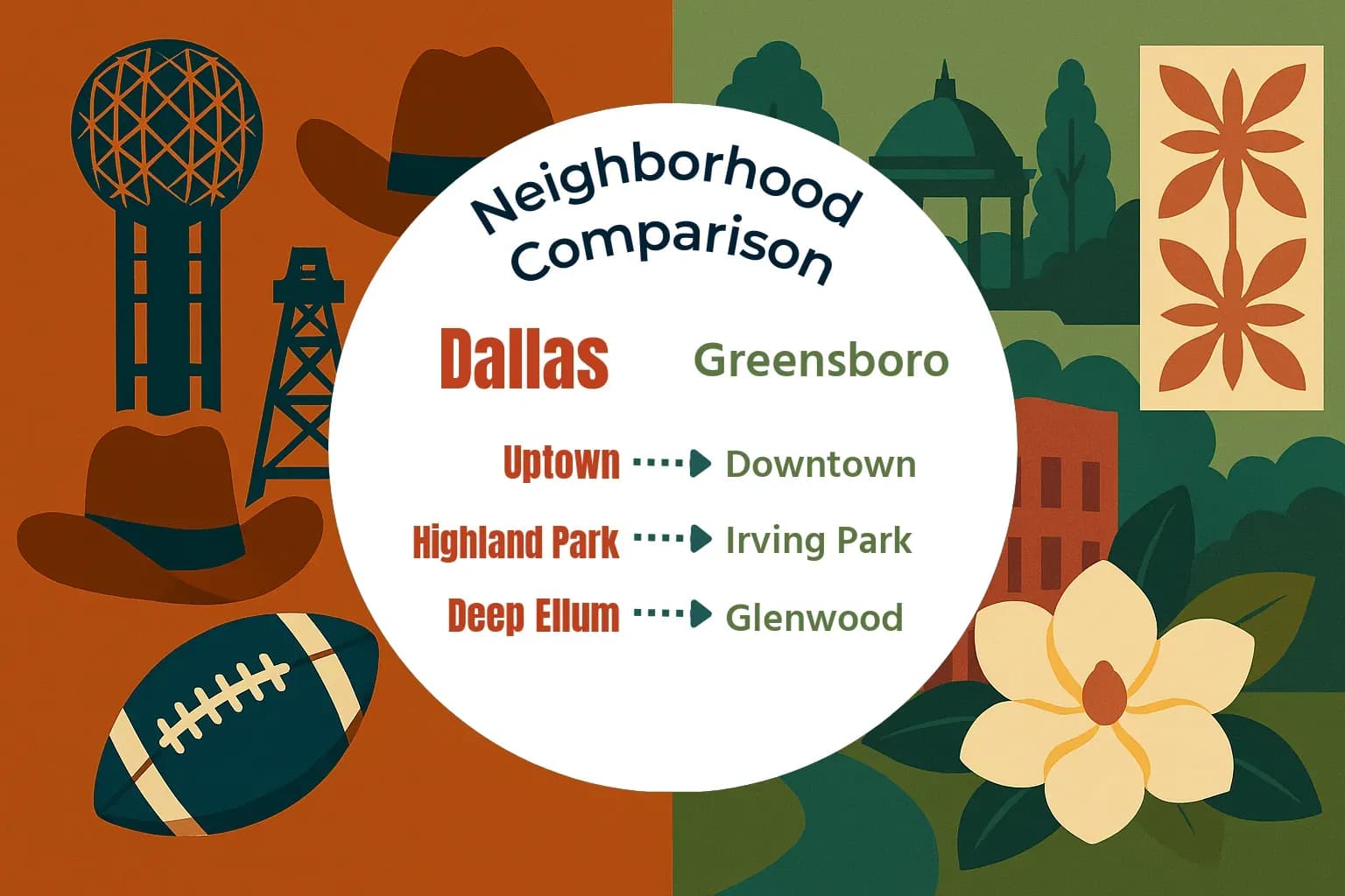 Dallas vs Greensboro Neighborhood Comparison