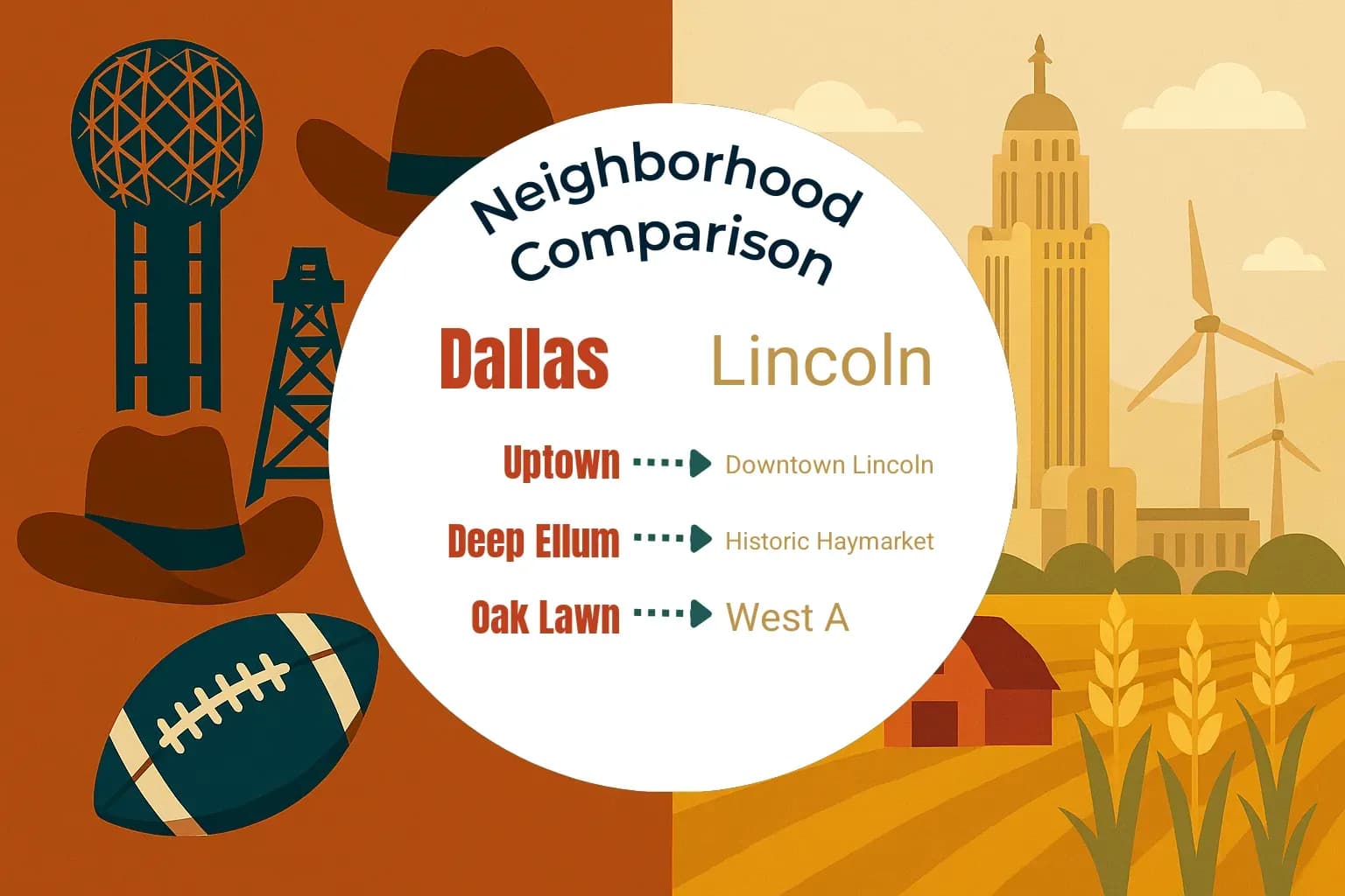 Dallas vs Lincoln Neighborhood Comparison