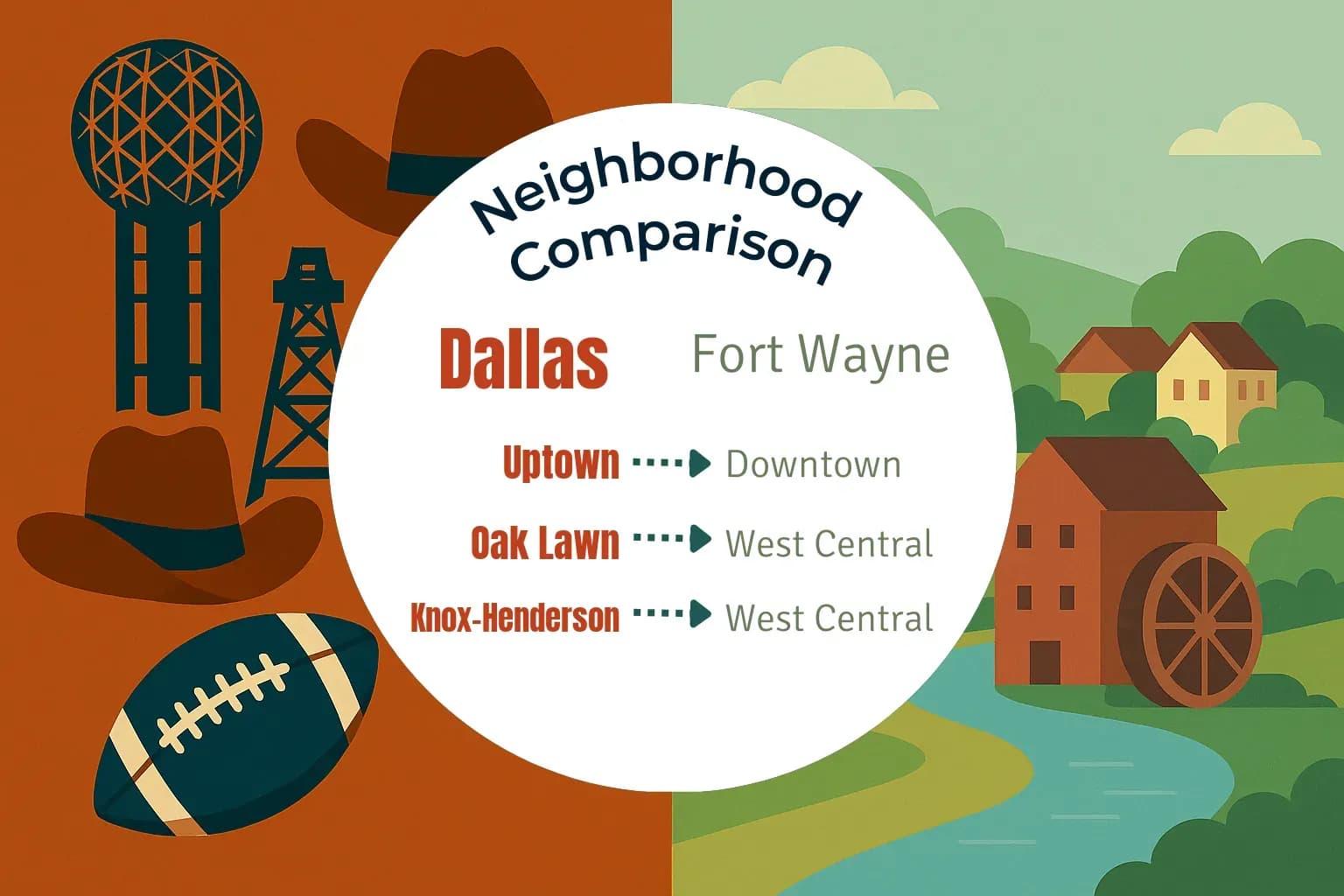 Dallas vs Fort Wayne Neighborhood Comparison