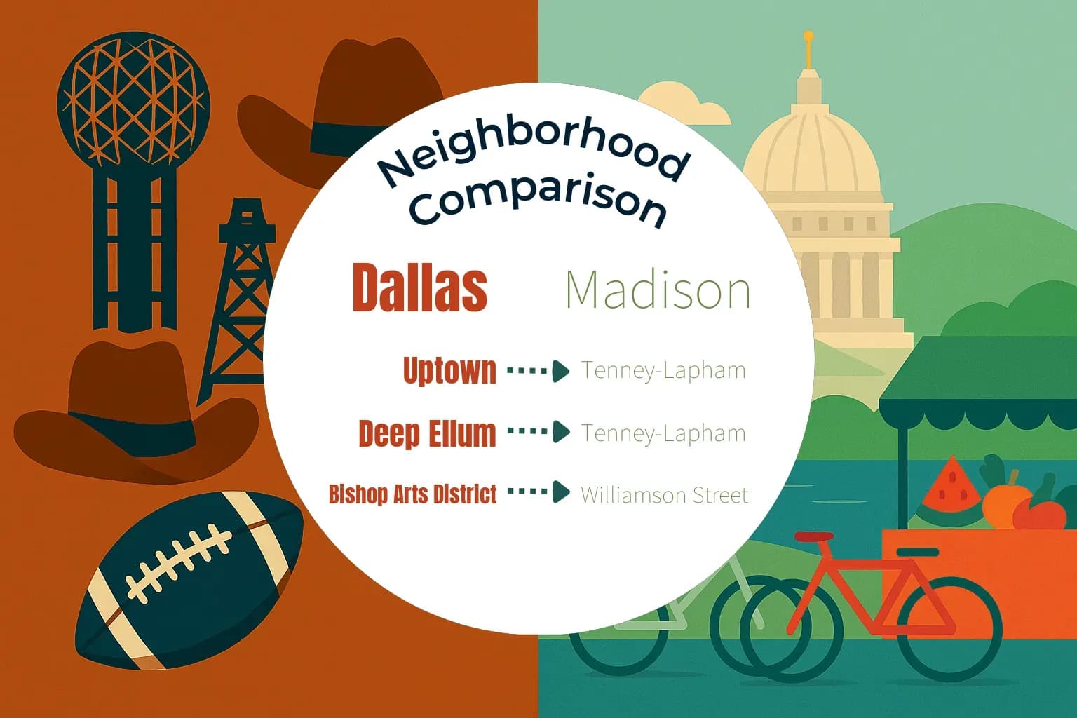 Dallas vs Madison Neighborhood Comparison