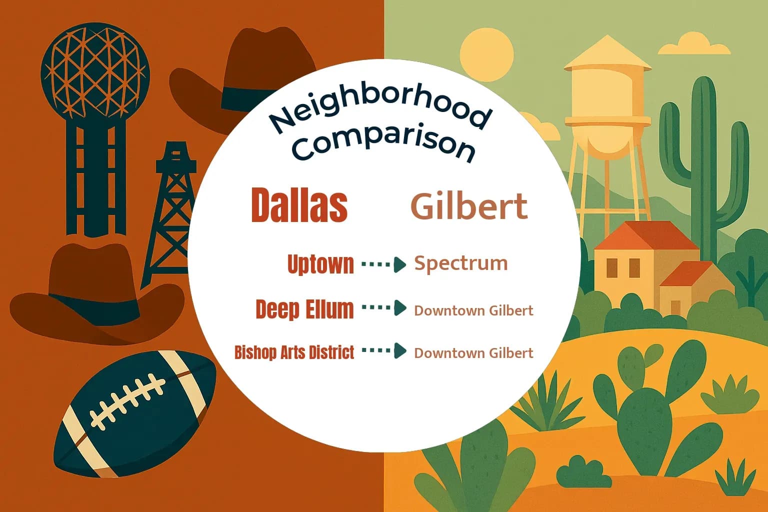 Dallas vs Gilbert Neighborhood Comparison