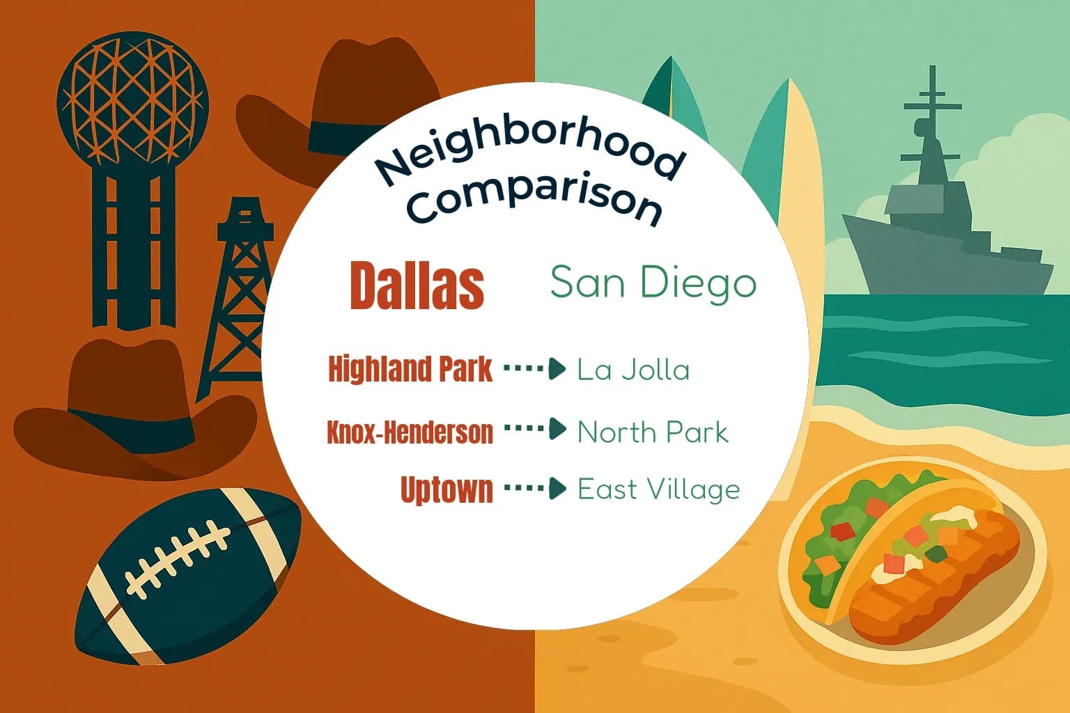 Dallas vs San Diego Neighborhood Comparison