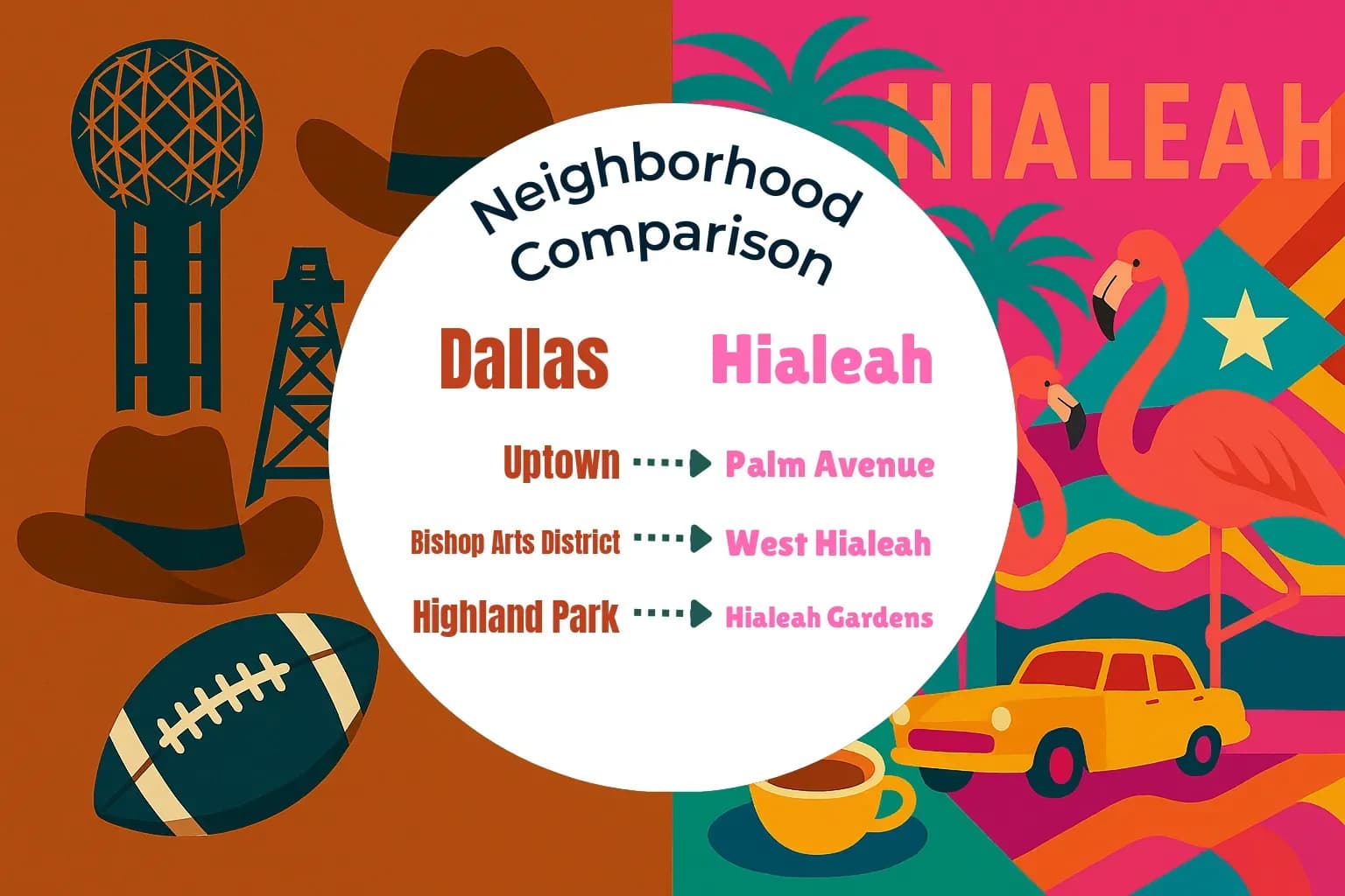 Dallas vs Hialeah Neighborhood Comparison